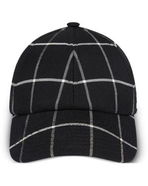 Courreges Signature Check Cap - Black