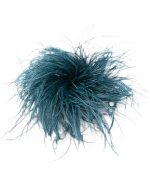 Gianluca Capannolo Feather-Trim Brooch - Blue