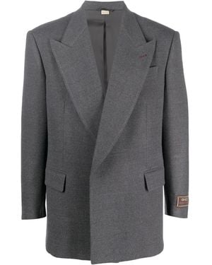 Gucci Concelaed-Front Fastening Blazer - Grey