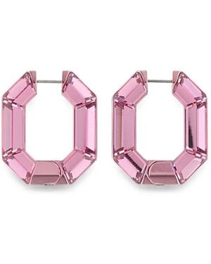 Swarovski Lucent Crystal Hoop Earrings - Pink