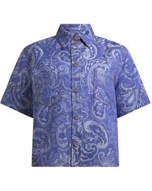 Etro Paisley jacquard shirt - Blau