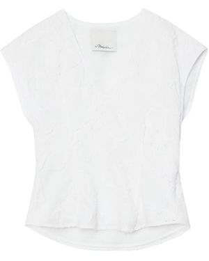 3.1 Phillip Lim Floral V-Neck Blouse - White