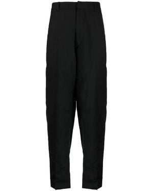 Lardini Wool-Blend Tapered Tailored Trousers - Black