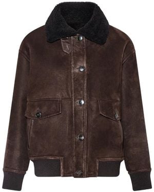Yves Salomon Chaqueta Bómber Con Cierre Oculto - Marrón
