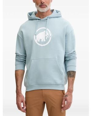 Mammut Logo-Print Drawstring Hoodie - Blue