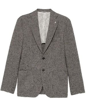 Manuel Ritz Houndstooth-Pattern Blazer - Brown