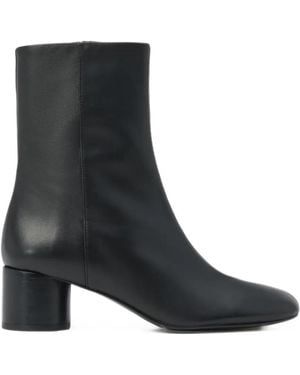 Bimba Y Lola Leather Ankle Boots With Heel - Black