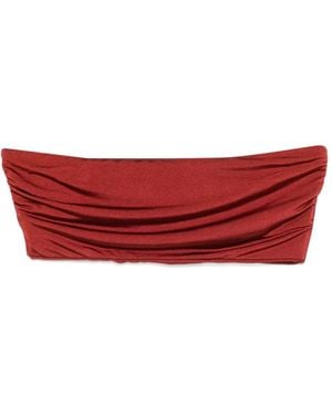 MOUTAKI Ruched Bikini Top - Red
