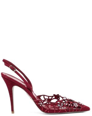 Rene Caovilla 100Mm Eden Crystal-Embellished Court Shoes - Pink