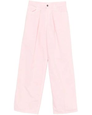 Haikure Candy Pleated Wide-Leg Jeans - Pink