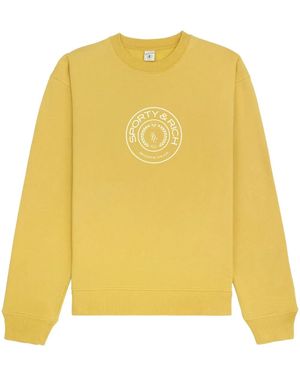 Sporty & Rich Connecticut Crest Crew-Neck Sweatshirt - Yellow
