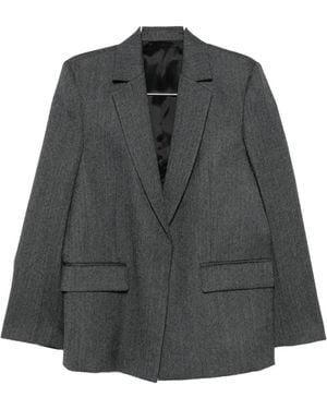 TOTEME Blazer En Cachemire À Chevrons - Grey