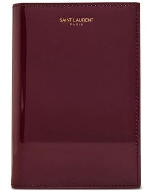 Saint Laurent Patent Leather Passport Holder - Purple