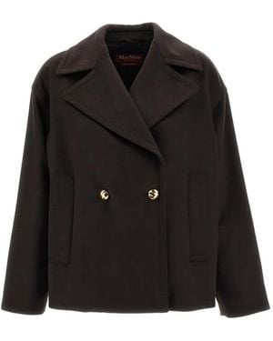Max Mara Double-Breasted Peacoat - Black