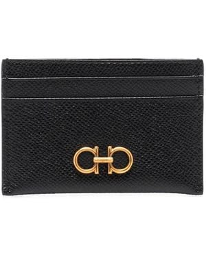 Ferragamo Portacarte Con Dettaglio Gancini - Nero
