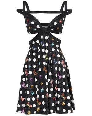 Versace X Dua Lipa Midikleid mit Print - Schwarz