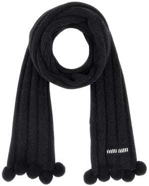 Miu Miu Cashmere Scarf - Black