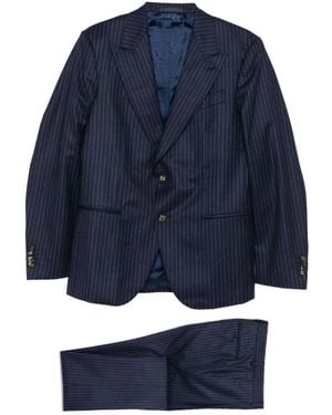 Caruso Pinstripe Suit - Blue