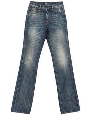 Amiri Vaqueros Rectos Con Charm Del Monograma Y Efecto Desgastado - Azul
