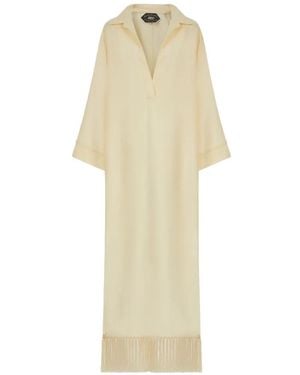 Taller Marmo Bordighera Fringe-Trimmed Maxi Dress - White