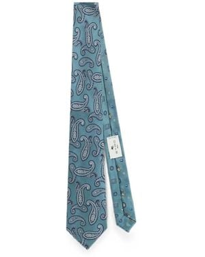 Etro Silk Jacquard Tie With Two Motifs - Blue