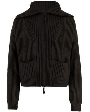 arch4 Ribbed-Knit Cardigan - Black