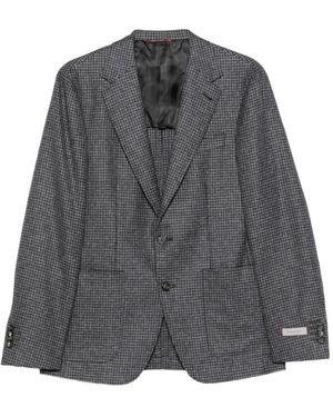 Canali Houndstooth Wool Blazer - Grey