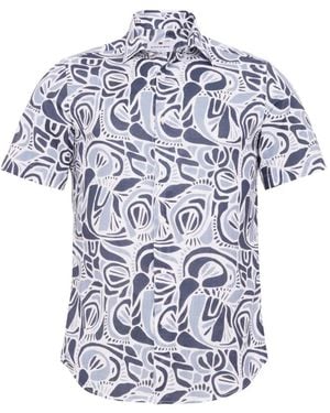 LOJA DAS MEIAS Abstract-Print Short-Sleeve Shirt - White