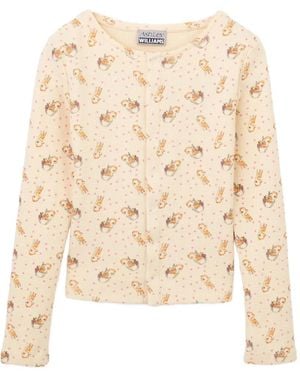 Ashley Williams Cardigan Mit Grafischem Print - Natur