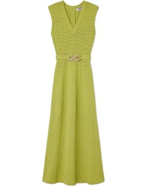 St. John Re-Edition Kleid mit Zickzackmuster - Grün