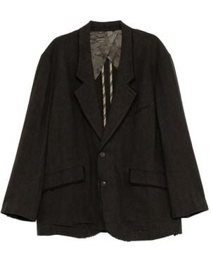 Ziggy Chen Notched-Lapels Single-Breasted Jacket - Black