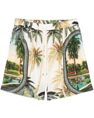 Amiri Badeshorts mit Mosaik-Print - Grün