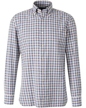 Luigi Borrelli Napoli Checked long-sleeved shirt - Blau