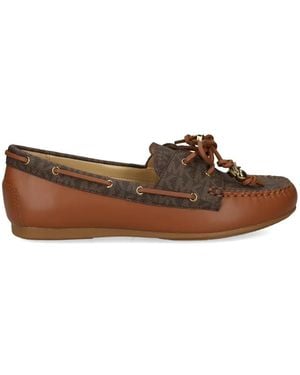 MICHAEL Michael Kors Fallon Monogram Tie Loafers - Brown