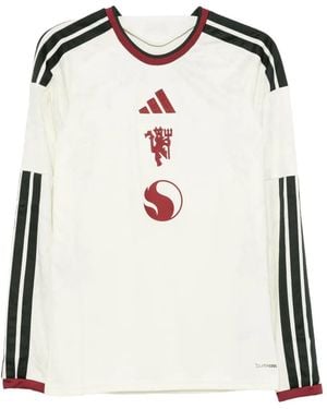 adidas T-Shirt Manchester United À Manches Longues Et Logo Imprimé - White