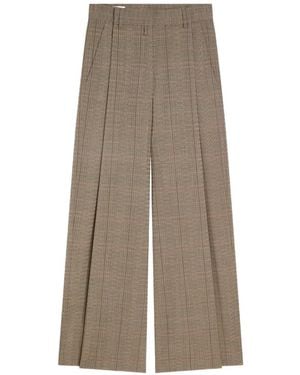 Dries Van Noten Wide-Pleated Wool Pants - Natural