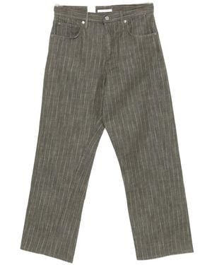 sunflower Wide Twist Striped Straight Jeans - Grey
