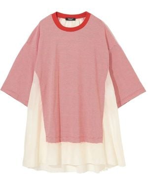 Undercover Striped Paneled Pullover - Pink