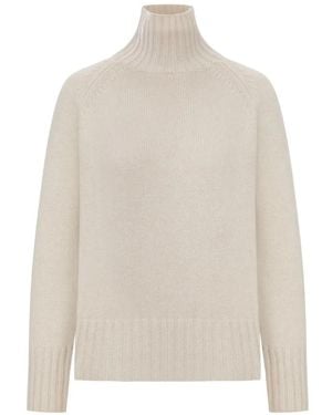 Max Mara Gerippter Rollkragenpullover - Weiß