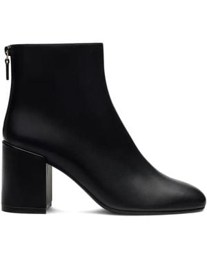 Stuart Weitzman Bacari Leather Ankle Boots - Black