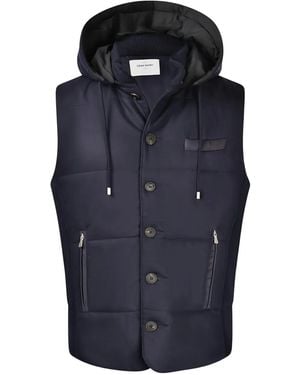 Gran Sasso Hooded Button-Fastening Gilet - Blue