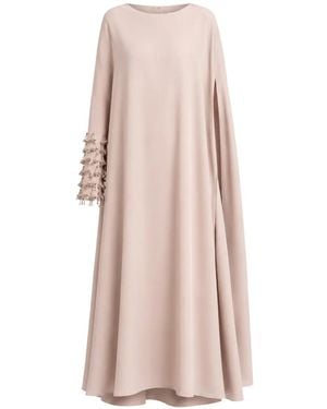 Loodyana Embellished Cape-Sleeve Jumpsuit - Pink