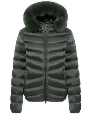 Colmar Fur-Trim Hooded Puffer Jacket - Green