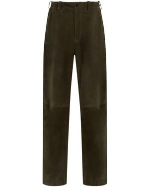 Marni Wide-Leg Leather Trousers - Green