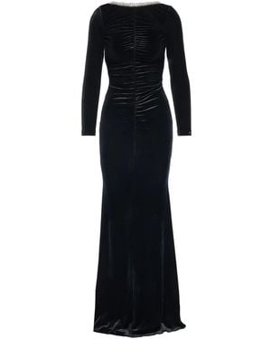 Nissa Backless Velvet Maxi Dress - Black