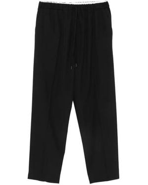 MM6 by Maison Margiela Drawstring-Waist Logo-Patch Trousers - Black