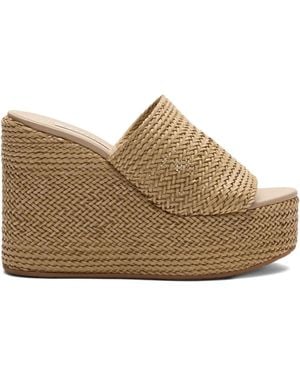 Casadei 120Mm Woven Heeled Sandals - Brown