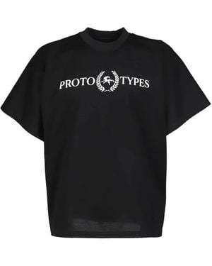 PROTOTYPES Laurel-Print Crew-Neck T-Shirt - Black