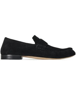 The Row Mocasines de ante con logo grabado - Negro