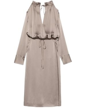 Semicouture オープンショルダー ドレス - グレー